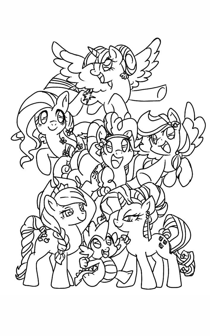 mane 6 coloring pages - photo #4