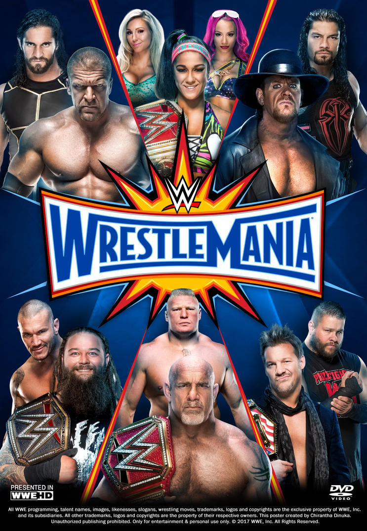 WWE WrestleMania 33 Poster by Chirantha