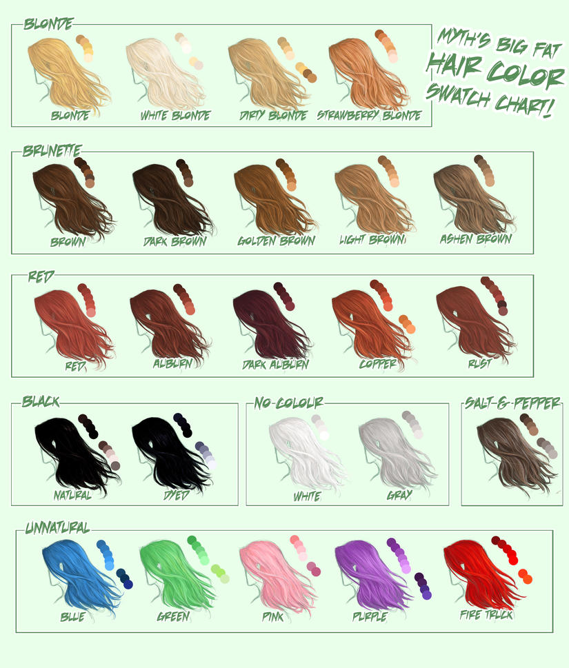 Anime Hair Color Palette