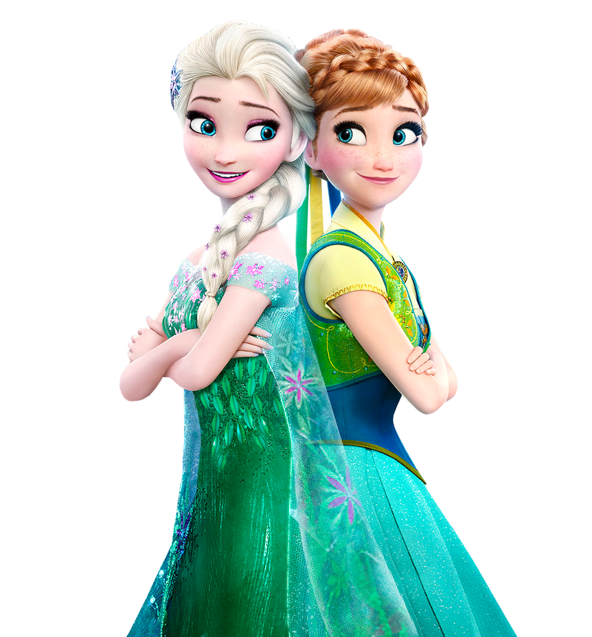 Elsa and Anna Frozen Fever- Transparent Background by Simmeh