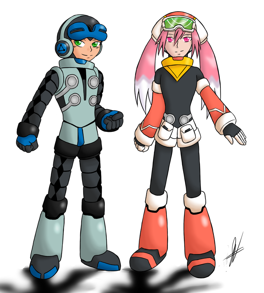 Mighty no.9 Fanart Beck and Female Beck concept by 