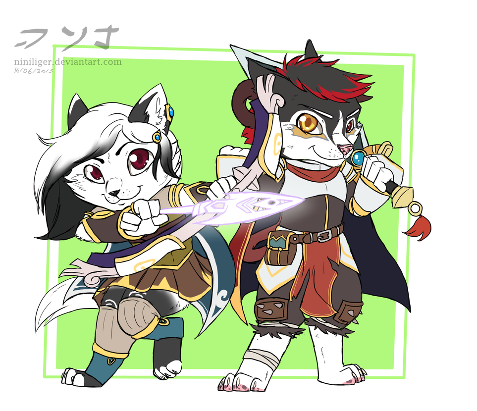 Mark and lilly warriors - comission by DrowsyLiger
